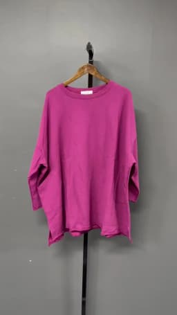 EAM Purple Big Pockets Casual Sweatshirt New Round Neck Long Sleeve Women Big Size Fashion Tide Autumn 2026 30A2867