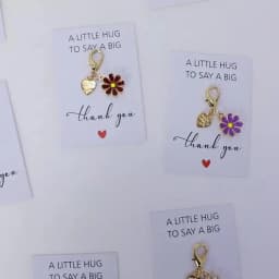 7pcs/14pcs Daisy Flower Keychain Set with Thank You Card, Encouragement Keepsake for Bag Decoration, Christmas Valentine Gift