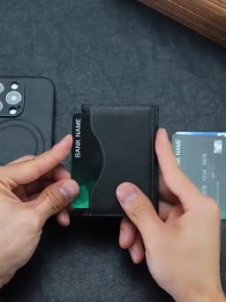 MagSafe Compatible PU Leather Card Wallet Foldable Magnetic Card Holder 6 Card Slots Kickstand Phone Back Wallet For iPhone