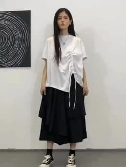 Skirts Pants Women Autumn Solid Asymmetric Trendy Design Simple High Waist Korean Elegant Leisure All-Match Streetwear Chic Ins