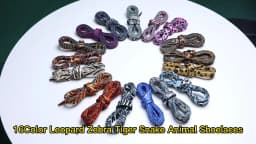 Leopard Shoelace Classic Animal Prints Leopard Zebra Tiger Snake Pattern Sports Shoelace Flat High-top Canvas Sneakers Women Men
