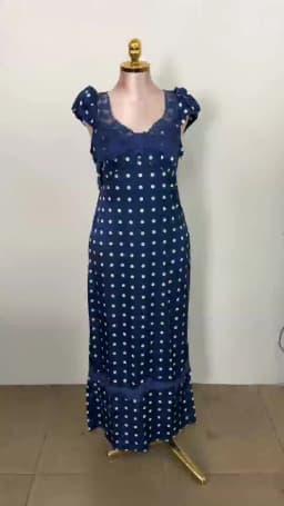 Fashionable Elegant Vintage Lace Patchwork Polka Dot Backless Maxi Dress For Women Luxurious Prom Dinner Party Wedding Guests