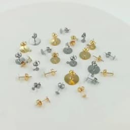 50-100pcs/lot Stainless Steel Earring Studs Blank Post Base Pins With Earring Plug Ear Back Connector For Jewelry Making DIY