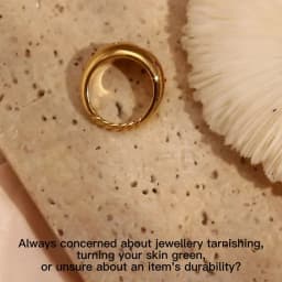 E.B.belle 2026 Collection Colorful Crystal Zircon Gem Star Pattern Bold Dome Stainless Steel Rings For Women Gold Plated Ring