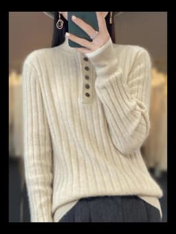 Women's Turn-down Collar Pullover Sweater 100% Merino Wool Autumn Winter Thickened Warm Casual Cashmere Knitwear Clothes