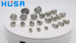 16 19 22mm With Wire Waterproof Metal Push Button Switch LED Ring/Power Light Momentary Latching 5/12/24/220V Silver1NO1NC