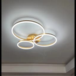 Nordic Creative Led Circle Chandeliers Bedroom Living Dining Room Lighting Chandelier Golden Brown Glossy Lamp Home Indoor Lamps