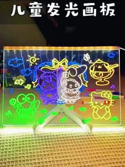 Light Up Acrylic Message Board Night Light Rewritable DIY Children's Glowing Drawing Board Message Lamp With 7 Colorful Pens