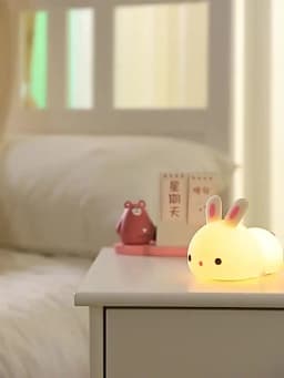 Touch Sensor RGB LED Rabbit Night Light 16 Colors USB Rechargeable Silicone Bunny Lamp for Children Baby Toy Festival Gift