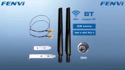 FENVI 2PcsX6Dbi Antenna Set AX210 NGFF M.2 WiFi Card 2.4/5GHz Dual Band MHF4 Extension Cable To WiFi RP-SMA For AX210/AX200/9260