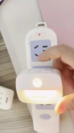 LED Night Light Motion Sensor Light 220V EU Plug In Smart Motion Sensor Light Warm and White Light Dual Color Night Lamp