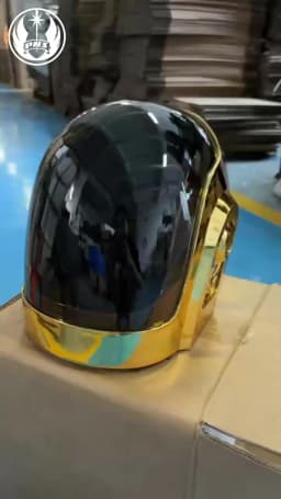 Daft Punk Helmet Gold Black Full Face Cosplay Mask Unisex Adult Size Halloween Music Festival Rave Party Costume Prop