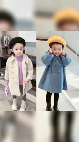 2 3 4 5 6 7 Years Girls Wool Coats New Korean Version Long Kids Jacket Spring Autumn Double Breasted Children Outerwear Clothing