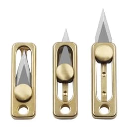Mini Brass Stainless Steel Knife Portable Utility Knife Survival Safety Knife Keychain Pendant Small Tool Envelope Bottle Opener