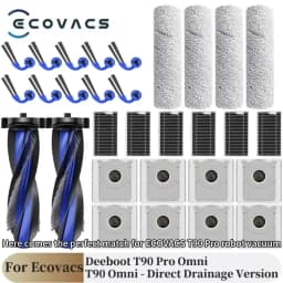 For Ecovacs Deebot T90 Pro Omni/T90 Omni Robot Vacuum Cleaner Parts Main Roller Side Brush Filter Mop Cloth Dust Bag Accessories