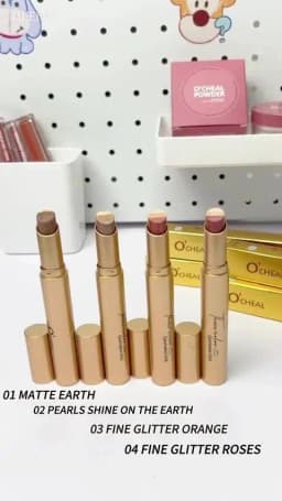 O'CHEAL Three Color Eye Shadow Stick Gradient Delicate Shiny Waterproof Glitter Eye Shadow Waterproof Long-Lasting Eye Cosmetics