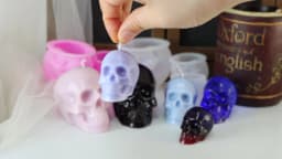 3D Human Skull Candle Silicone Mold Halloween Skull Plaster Crystal Glue Soap DIY Solid Silicone Mold Unique Home Decor Gift