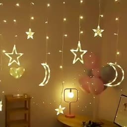 3.5M Christmas LED Star Moon Curtain String Light 220V EU Plug 8 Modes Fairy lights Garland for Home Party Wedding Holiday Decor