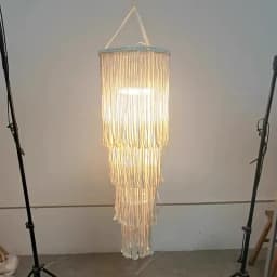 Macrame Lamp Shade Boho Pendant Light Shade Ceiling Light Cover Chandelier Decorative for Dorm Living Room Home Decor