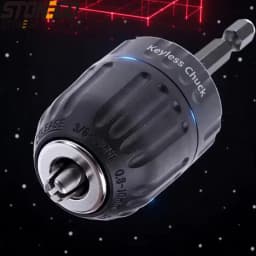 STONEGO 0.8-10mm Keyless Drill Chuck Converter 3/8"- 24UNF Thread Quick Change Adapter 1/4" Hex Shank