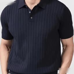Cool and Stylish Men's Ice-Cold Silk Knitted Polo Shirt for Summer, Trendy Brand Polo Shirt with a Collared Design, Perfect for