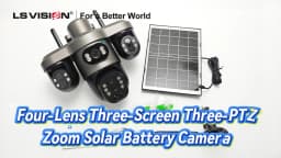 LS VISION 20MP 10X Optical Zoom 4G Solar Camera Outdoor WiFi Three Screen 3PTZ 360° Auto Tracking Security CCTV Camera V380 Pro