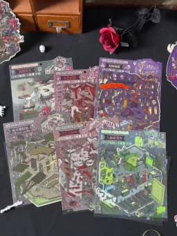 Kawaii 3D Cartoon Micro Terror Series Miniature Scene Stickers DIY Scrapbooking Stacking Game Stickers Children's Festival Gifts