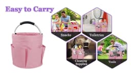 2026 17L Large Storage Organiser Bag Car Wash Storage Folding Basket Picnic Tote Outdoor Caddy with Handle Tool Bag Cleaning