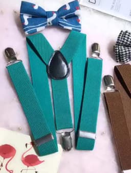 High Grade Child Suspenders Solid Color Children Belt Bowtie Set Baby Kids Adjustable Suspenders Clip-on Y-Back Braces Elastic