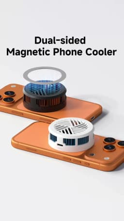 Hagibis Magnetic Cell Phone Cooler Dual-sided Magnetic Phone Cooling Fan Phone Radiator for Gaming Live Streaming iPhone 17 Pro