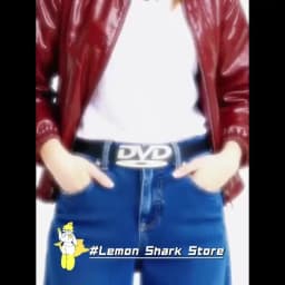 Unisex Nostalgic DVD Buckle Belt Versatile Black White Decorative Waist Straps Belt for Men Women Jeans Matching Gift for Her