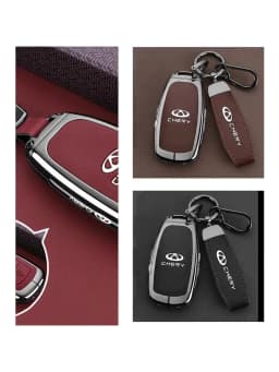 Zinc Alloy Car Key Case for Chery Tiggo 7 Pro 8 9 2025 2026 Keychain Remote Cover Bag Shell Housing Ring Holder Fob Accessories