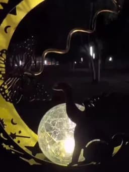 1 PC Cat Moon-Shaped Iron Solar Lamp Outdoor Garden Decorative Lighting Automatic Sensor Solar Powered