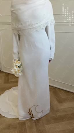 Luna Customized Long Sleeves Muslim Wedding Dresses with Lace Cape Sleeves Court Train Bridal Gown 2026 New Evening Gown
