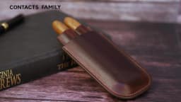 CONTACT'S FAMILY Leather Cigar Case Multiple Cigars Sets Storage Portable Cigar Box Humidor Box for Travel Gift for Man Father