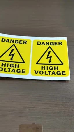10pcs 76x90mm DANGER HIGH VOLTAGE Electricity Warning Label Durable Waterproof Tear Resistant PVC Sticker Safety Reminder