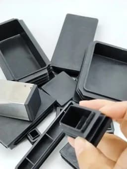 Black Square Pipe Tube Cap Plastic Tubing End Cover Glide Insert Blanking End Plugs Bung 10/13/15/16/18/19/20//22/23/25/28-200mm