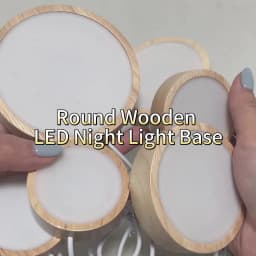1/2/4Pcs Round Wooden LED Night Light Base for Decorative Holder Display Stand For Crystals Glass Ball Decor Art Ornament