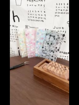 WAKAWAKA Star Dot Scrapbooking Sticker Cute Basic Elements Dual Material PET Glitter Synthetic Paper Journal Planner DIY