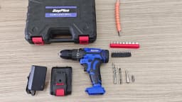 21V Cordless Power Drill, Cordless Screwdriver Drill Set 45Nm Power, 25+1 Torque, 2 Speed, LED Light, 1.5Ah Battery, BLUE
