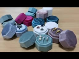 Velvet Ring Box Round Octagonal Ring Box Manufacturers Wholesale Box Proposal Three Rings Box Can Print Logo