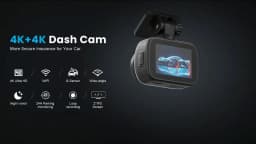 Dash Cam 4K UHD Recording Car Camera DVR Night Vision Video Recorder GPS Wi-Fi Support Dual Lens 4K Rear View Camera
