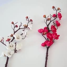 Cherry Red Plum Blossom Silk Artificial Flowers Plastic Branch for Wedding Home Decor Interior Decoration Foam Berry Fake Flower