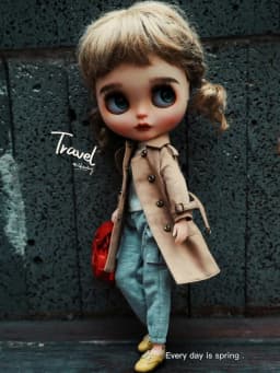 Blythe Doll Clothes Trench Coat For Blyth Azone Shoes OB23 OB24 Dolls Windbreaker
