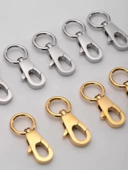 CRAZYSMITH 1PCS Stainless Steel Swivel Snap hook Lobster Clasps Trigger KeyChain Vacuum Plating Gold/Silvery Bag accessories