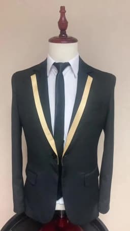 Black Men's Suits Slim Fit Shawl Lapel Formal Wedding Business Casual 2 Piece