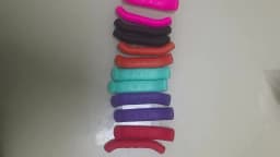 2 Pairs Silicone Brake Lever Covers for Bikes - Anti-Slip Handle Sleeves Fits Mountain & Road Bicycles Blue Orange Bicycle Grips