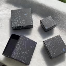 Black Starry Sky Square Cardboard Kraft Jewelry Set Boxes Ring Earrings Necklace Gift Boxes for Jewellery Packaging 1Pcs