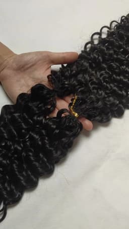 Curly Crochet Human Hair Extensions Knotless Pre Separation Feather Crochet Human Hair Water Wave Invisiable Knot With String