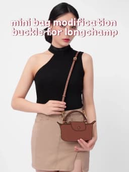 CRAZYSMITH Bag Transformation Bag Accessories for Longchamp Mini Bag Straps Punch-free Genuine Leather Shoulder Strap Crossbody